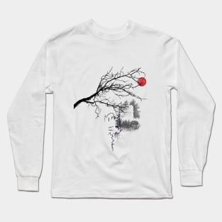 ' waiting until come back' sad cat art Long Sleeve T-Shirt